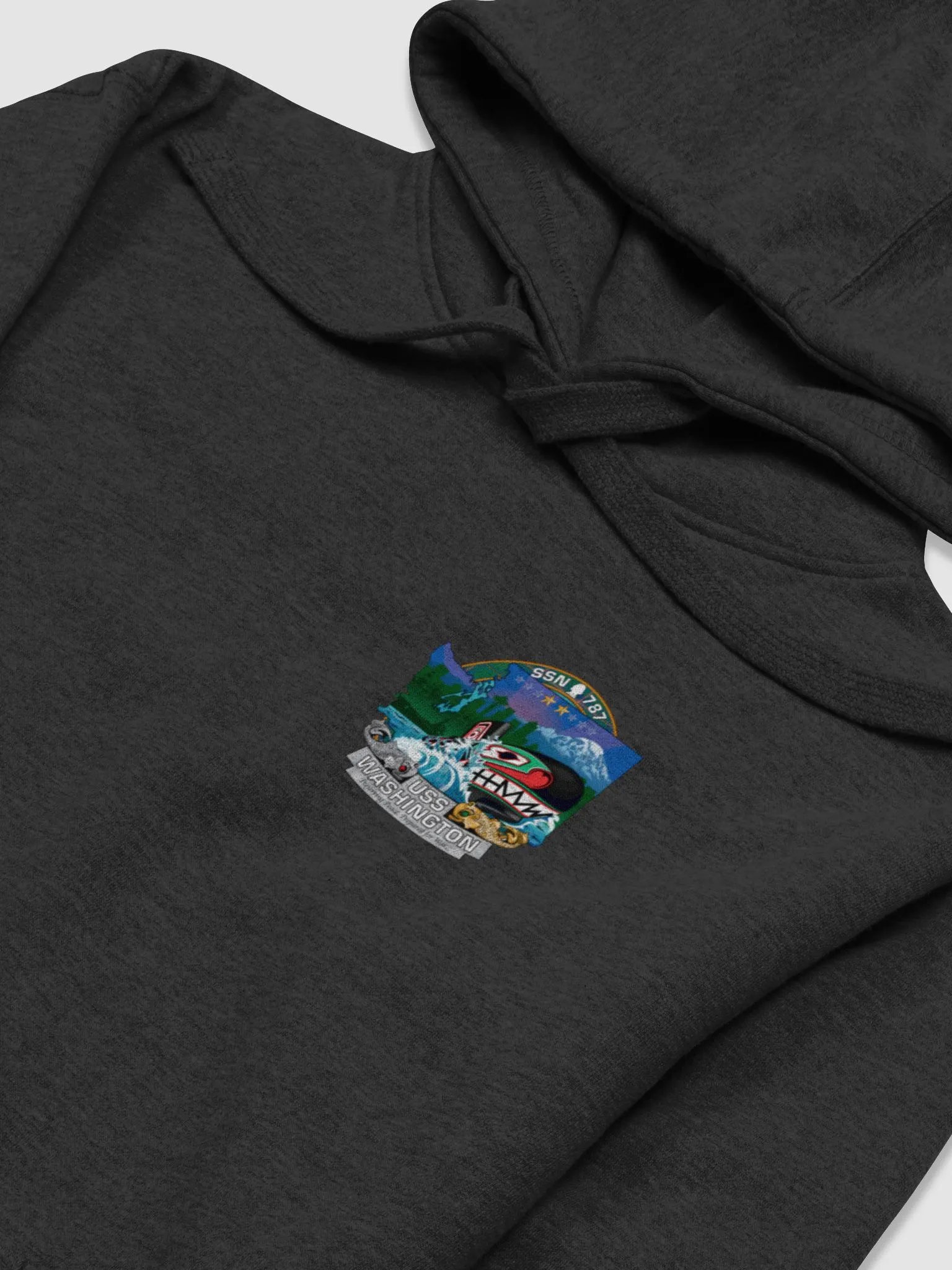 USS Washington SSN 787 Black Hooded Sweatshirt product image (3)