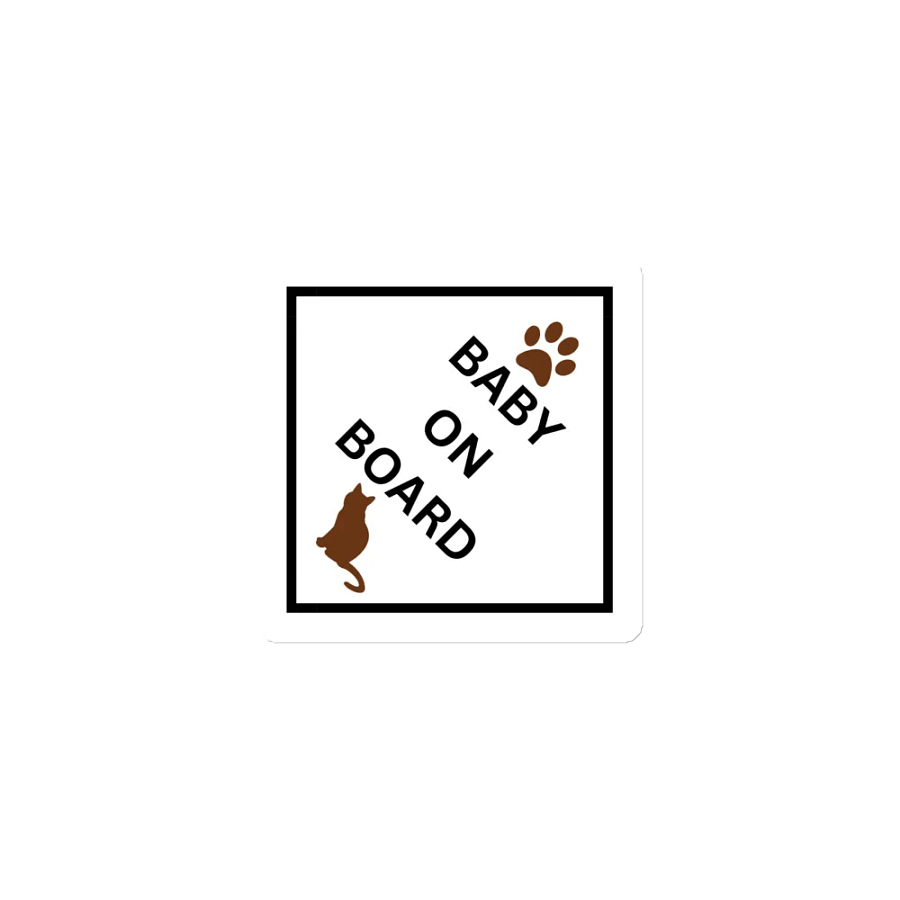 Cat Baby on Board Magnet - Ginger on White product image (1)