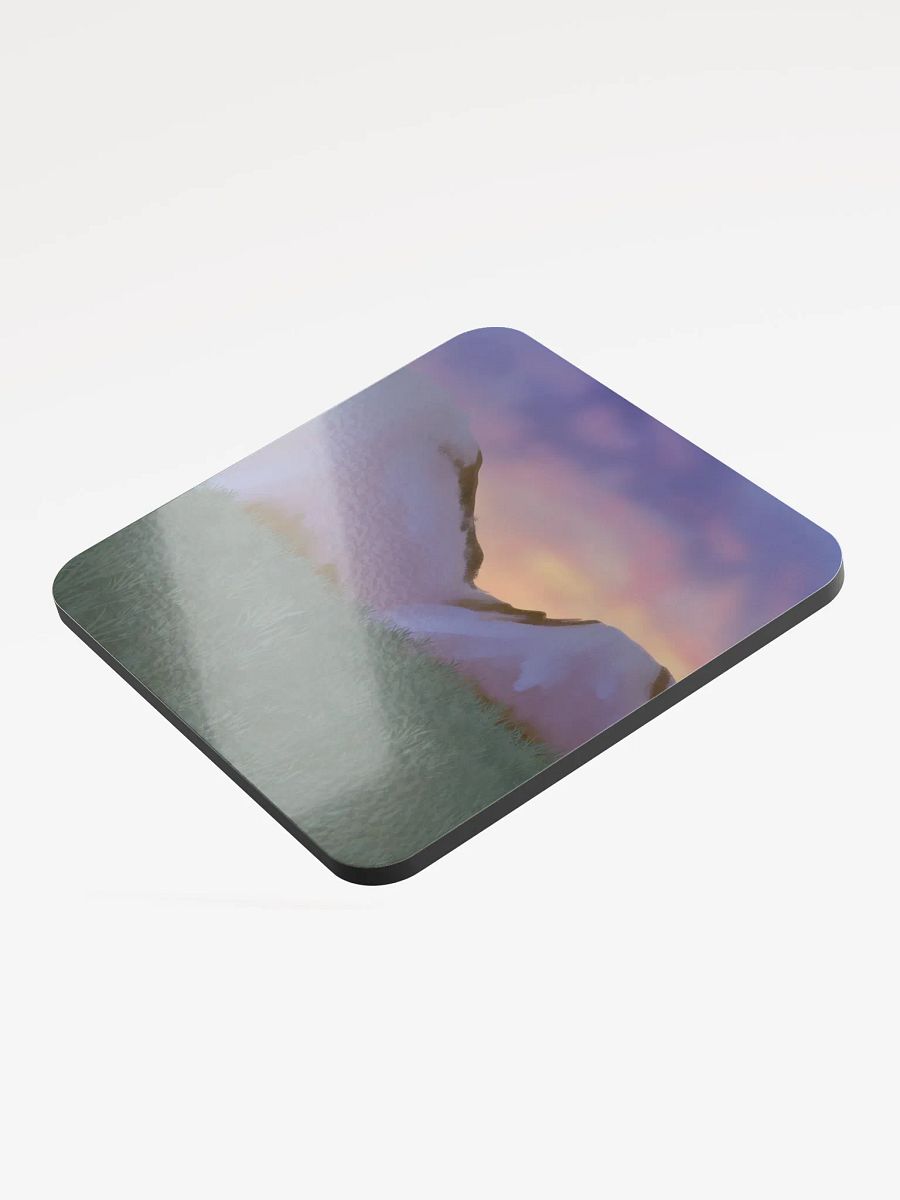 Art Fight 2023: "Mountains at Dusk" Glossed Cork Coaster product image (1)