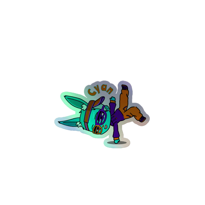Cyan - Star Cluster Bunnies - rainbow sticker product image (1)