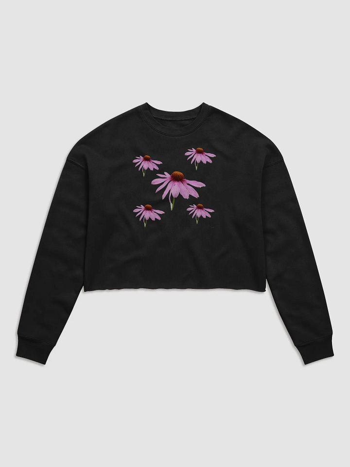 Pink Cone Flower Women's Fleece Cropped Sweatshirt product image (1)