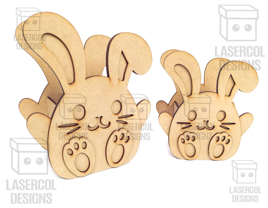 Easter Bunny Basket Set 3 (4 Styles, 2 Sizes) - Laser Cut Files product image (8)