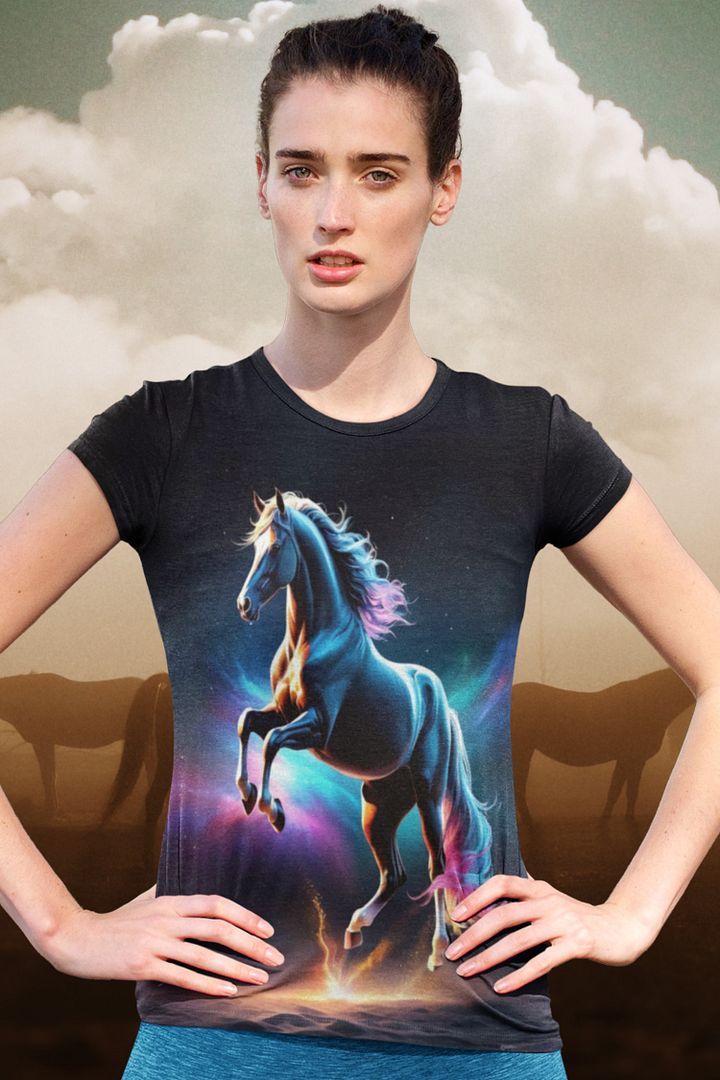 Colorful Horse All Over Print T-shirt product image (1)