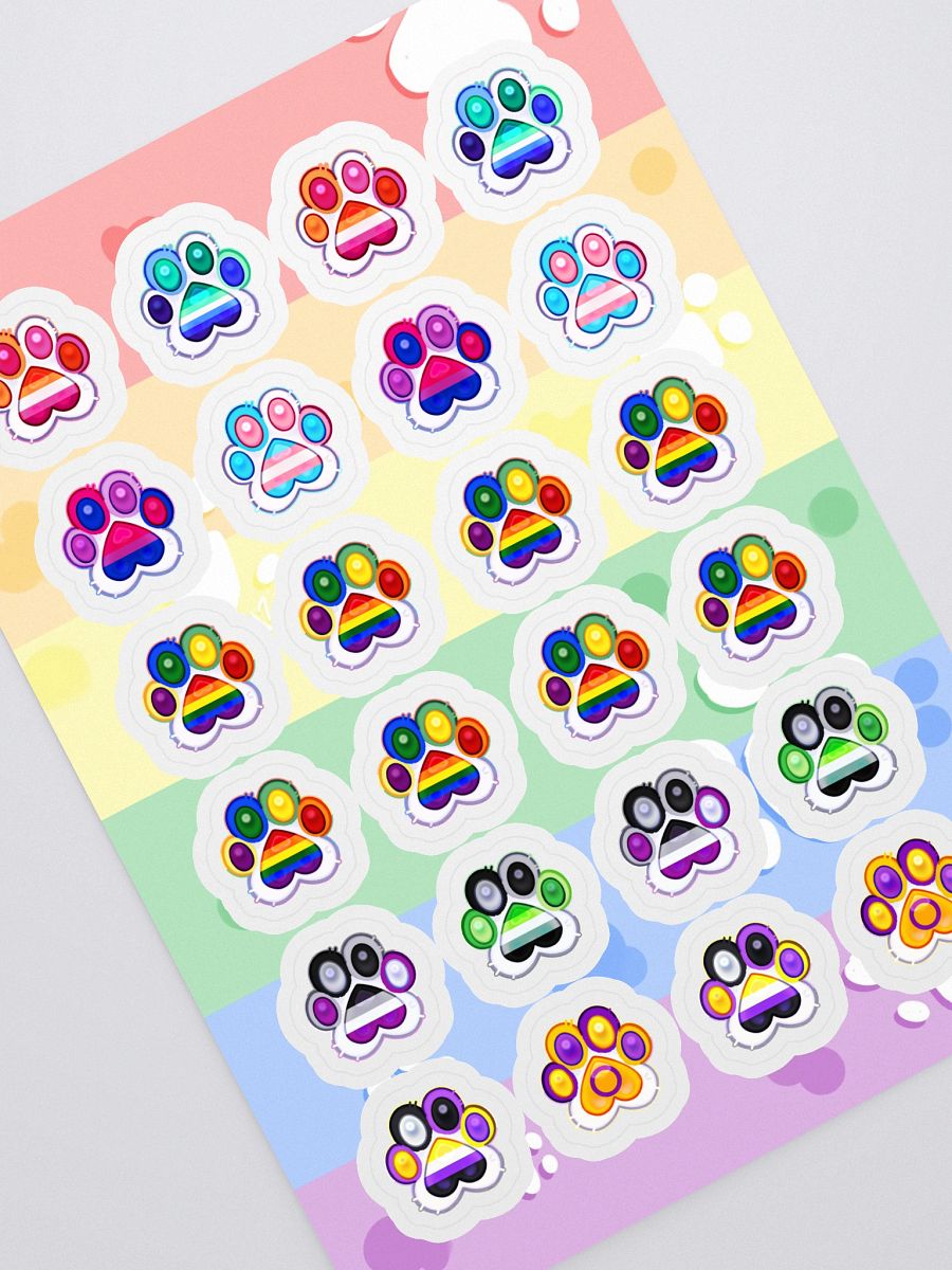 Party Pack Pride Paw Prints Sticker Sheet product image (1)