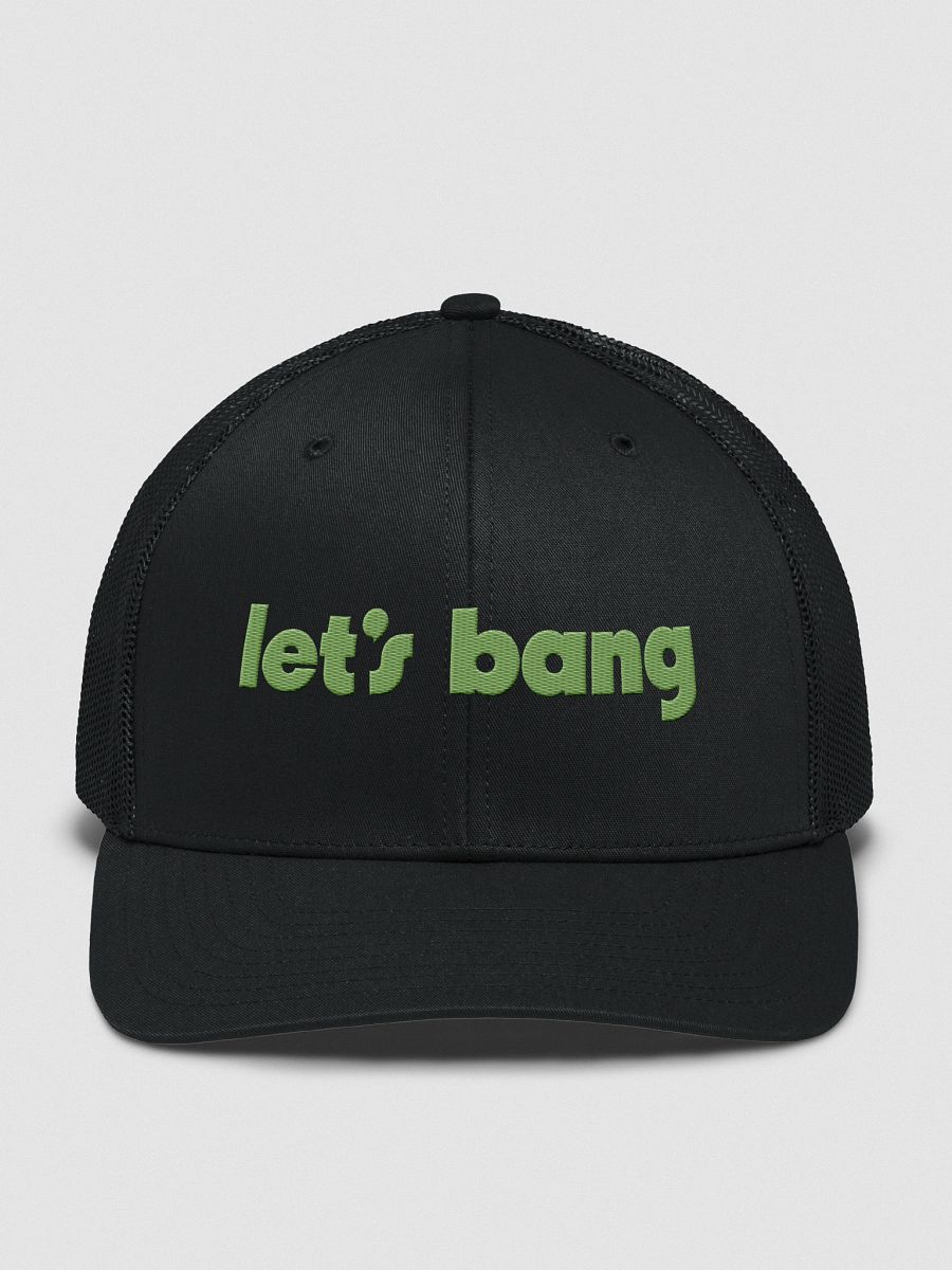 let's bang. black/green, trucker hat product image (1)