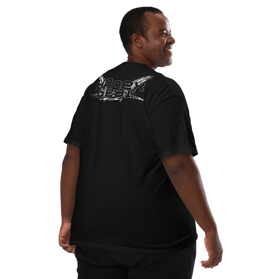 Unisex Garment-Dyed Pocket T-Shirt - Black HApex Gear White Logo product image (6)