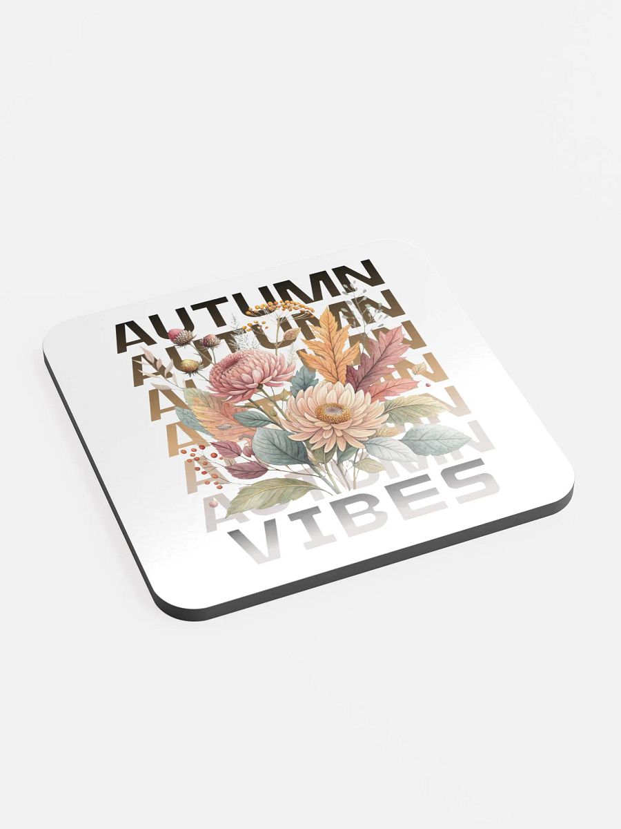 Autumn Vibes Boho Flowers Glossed Cork Coaster product image (3)
