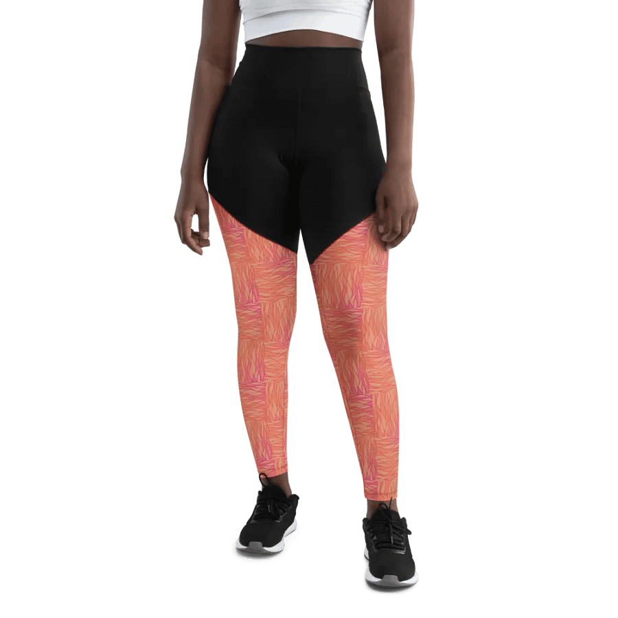 Peach All-Over Print Sports Leggings product image (12)