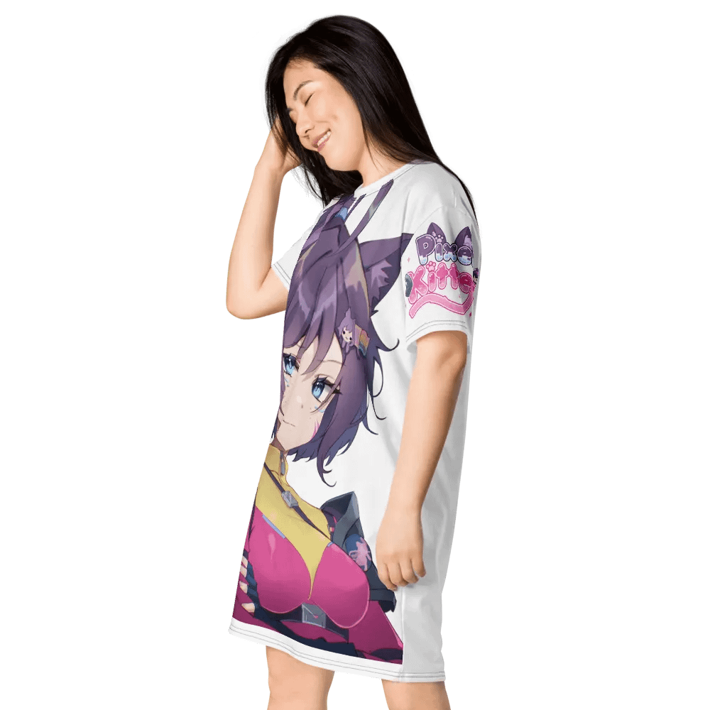Pixel Kitten Playful All-Over T-Shirt Dress product image (4)