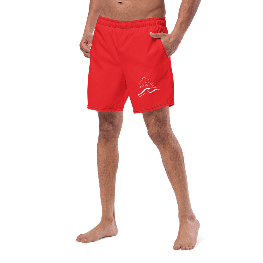 Wave Rider Dolphin Swim Trunks Red product image (2)