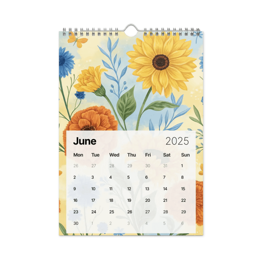 SEAMLESS FLORAL PATTERN WALL CALENDAR 2025 product image (8)