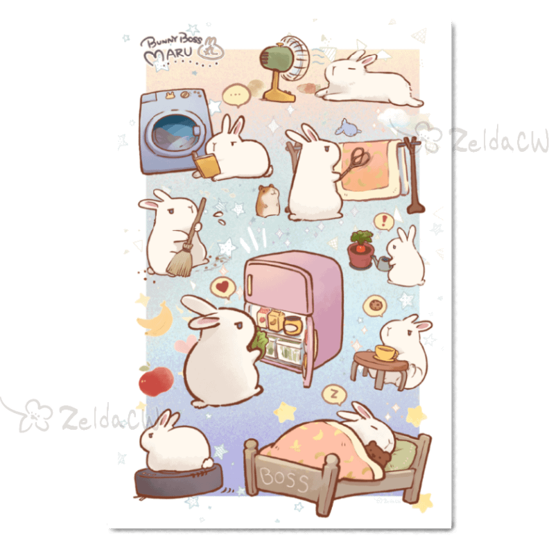 Bunny Boss Maru: Chore | Fine Art Print product image (1)