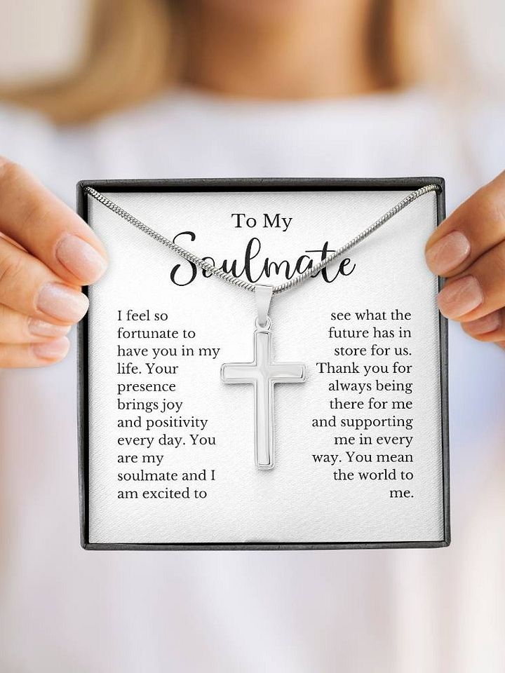 Soulmate Cross Necklace - You Mean The World To Me product image (2)