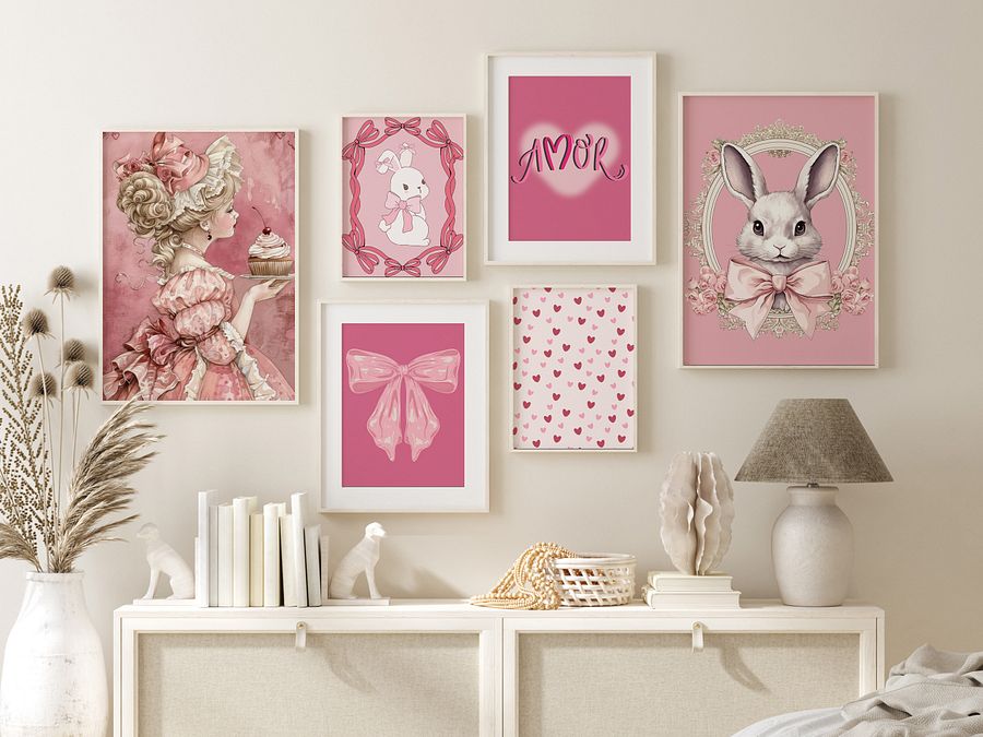 Coquette Gallery Wall Set of 22 DIGITAL Pastel Pink Prints product image (4)