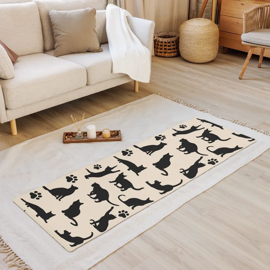 Cat Silhouette Yoga Mat: Perfect for Cat Lovers and Yoga Enthusiasts product image (8)
