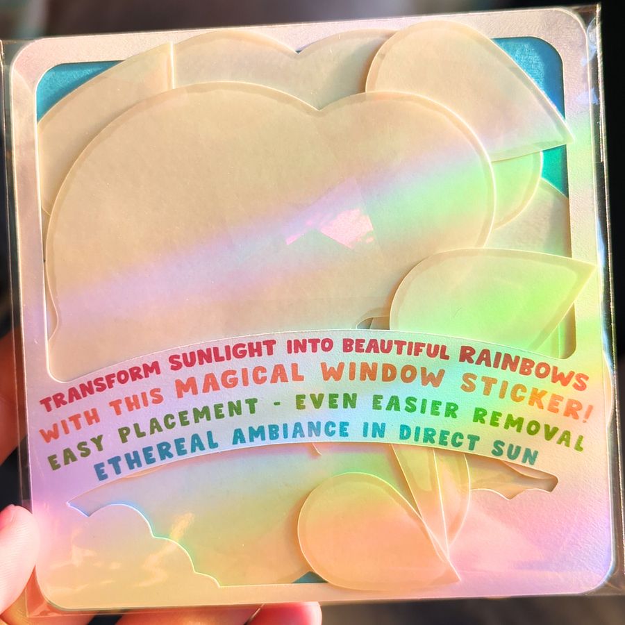 Set of Storm Cloud Suncatcher Window Stickers - Mixed Size - Rainbow Making Decals! Rainy Day *dopamine decor* Seasonal Art, Renter Friendly product image (3)