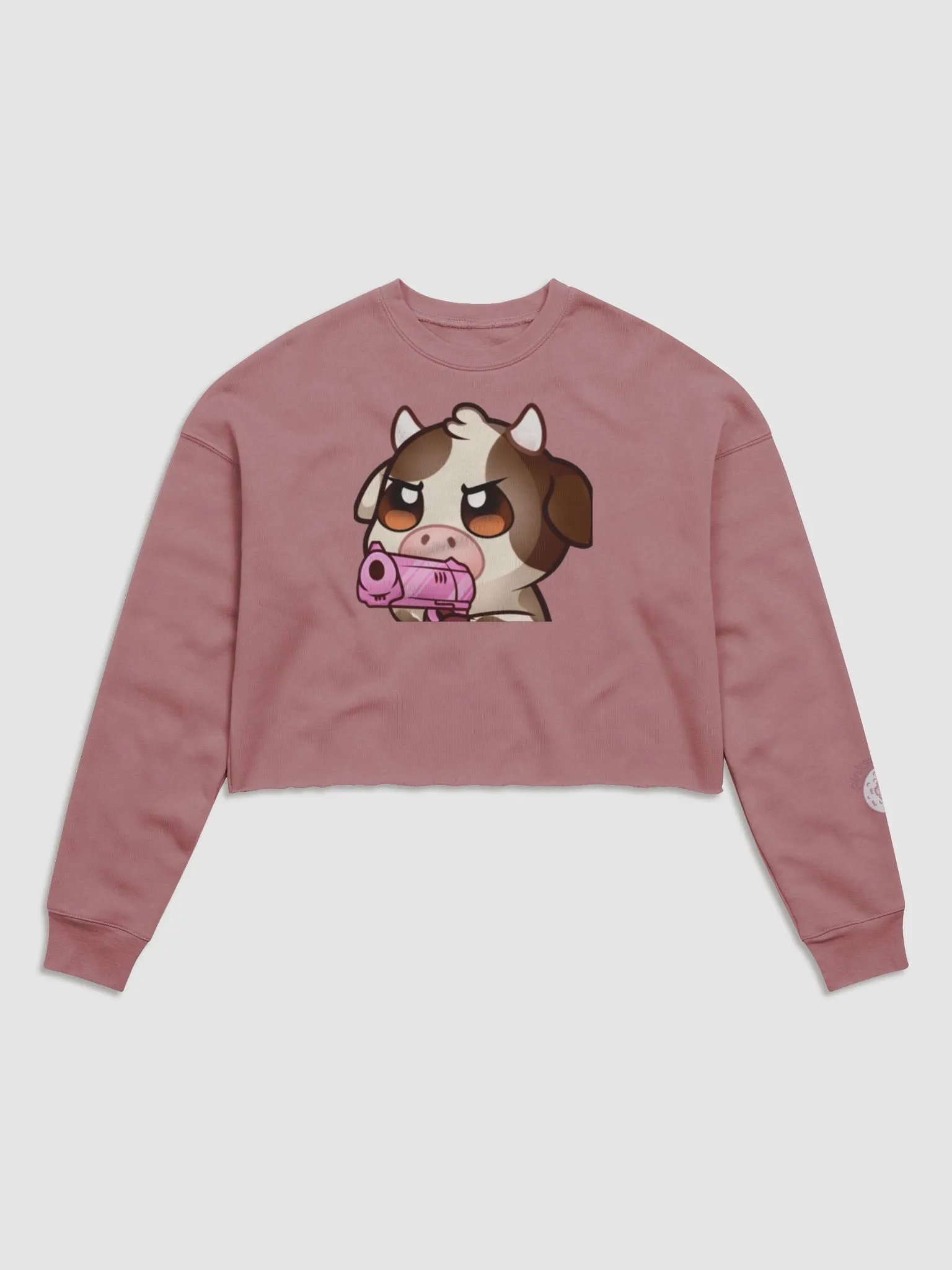 Women's Fleece Cropped Gun Emoote Crewneck Sweatshirt product image (1)