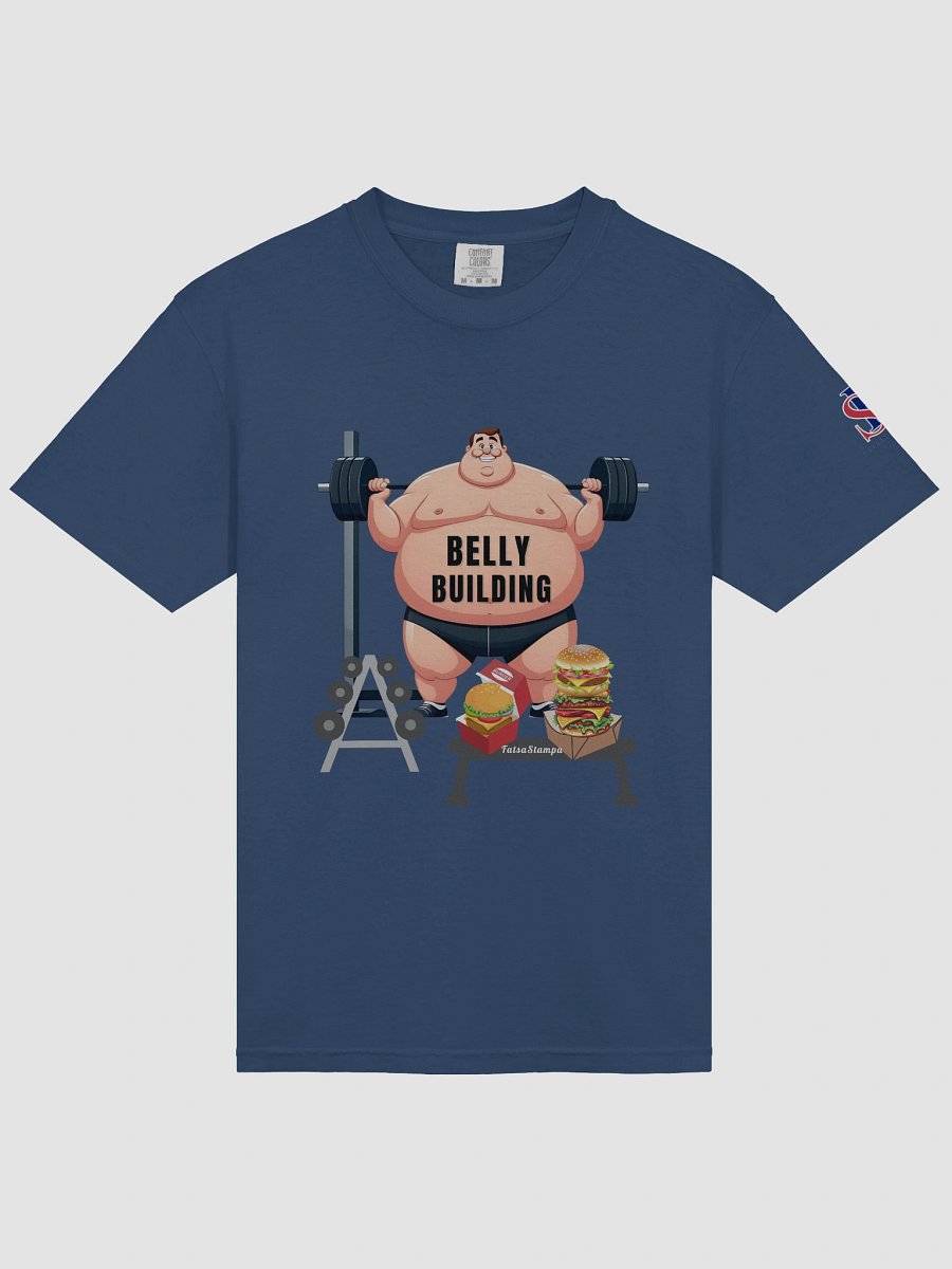 BELLY BUILDING” Funny Gym Parody T-Shirt – Body Positivity & Humor Comfort T-Shirt product image (3)