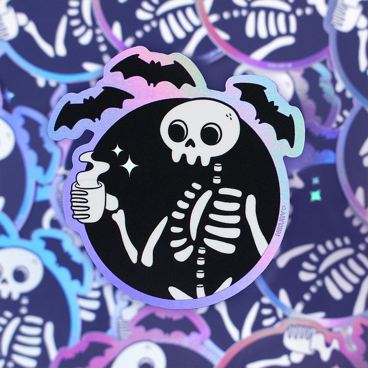 Holographic Skeleton Coffee / Tea Sticker product image (1)