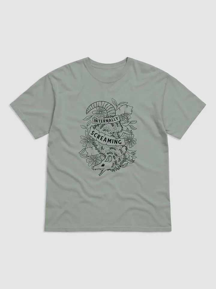 Internally Screaming - Floral Line Art Opossum Shirt | Cottagecore, Goblincore, & Forestcore T-Shirt for Animal Lovers product image (2)