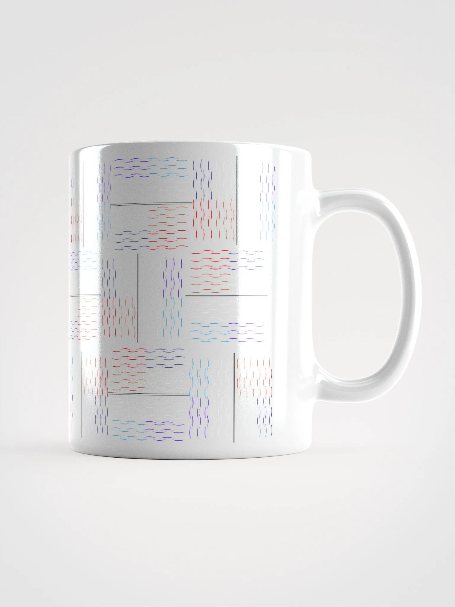 Colorful Squiggley Lines Artistic Design White Mug product image (8)
