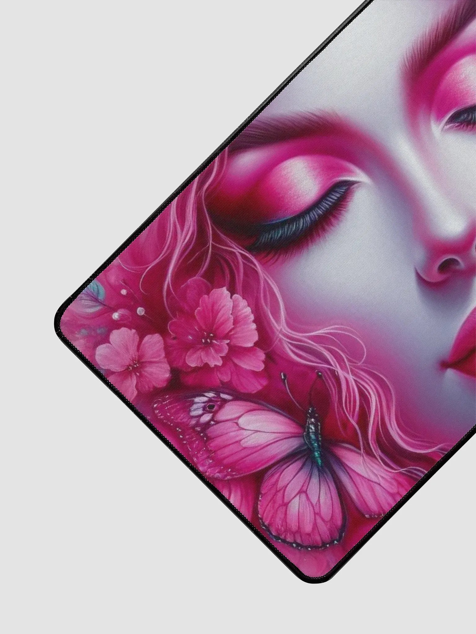 Pink Woman and Butterflies Desk Mat product image (3)