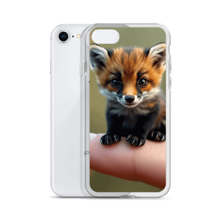 Mini Fox on a Finger Clear iPhone Case product image (51)