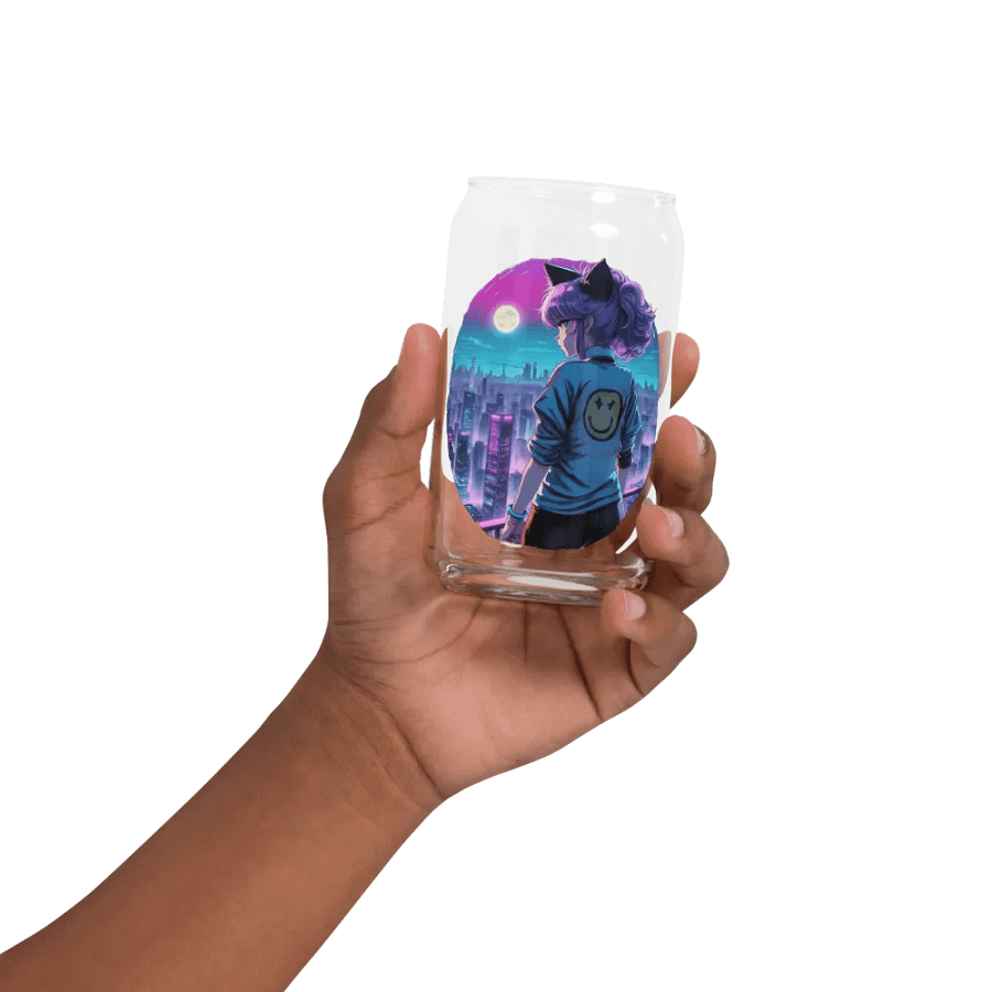 Anime Catgirl Rooftop Cool Can Drinking Glas product image (32)