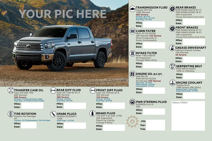 5.7 Custom MAINTENANCE TRACKER - FILLABLE PDF product image (1)