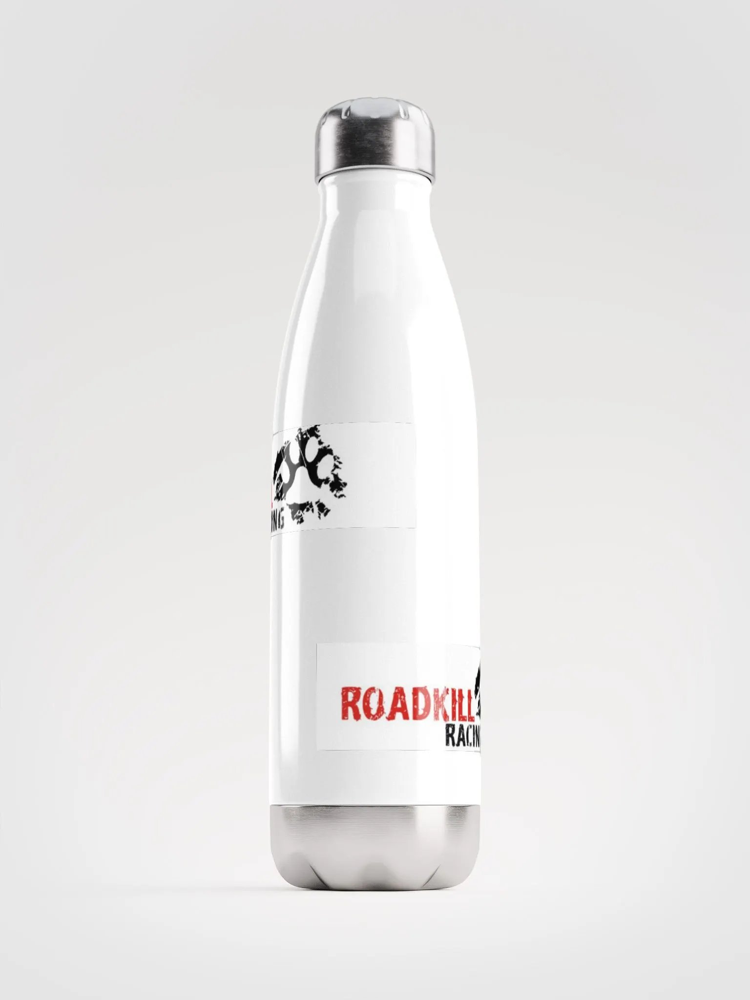 White steel pawprint logo bottle product image (1)