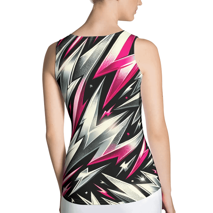 T3 Silver & Hot Pink Lightning Womens Tank product image (2)