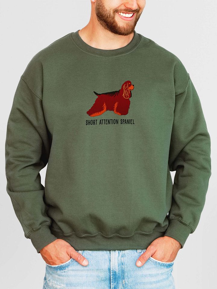 Short Attention Spaniel Sweatshirt (Embroidered) of an American Cocker Spaniel(Liver & Tan) product image (2)