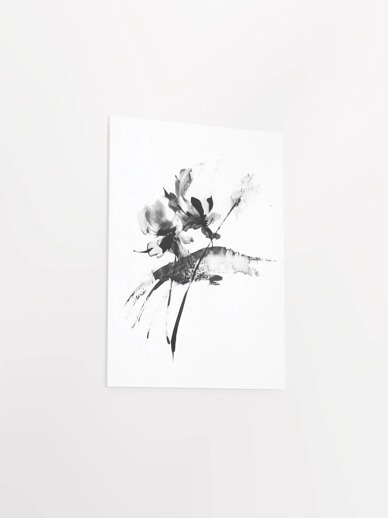 Ink Bloom III: Monochromatic Floral Art Print product image (3)