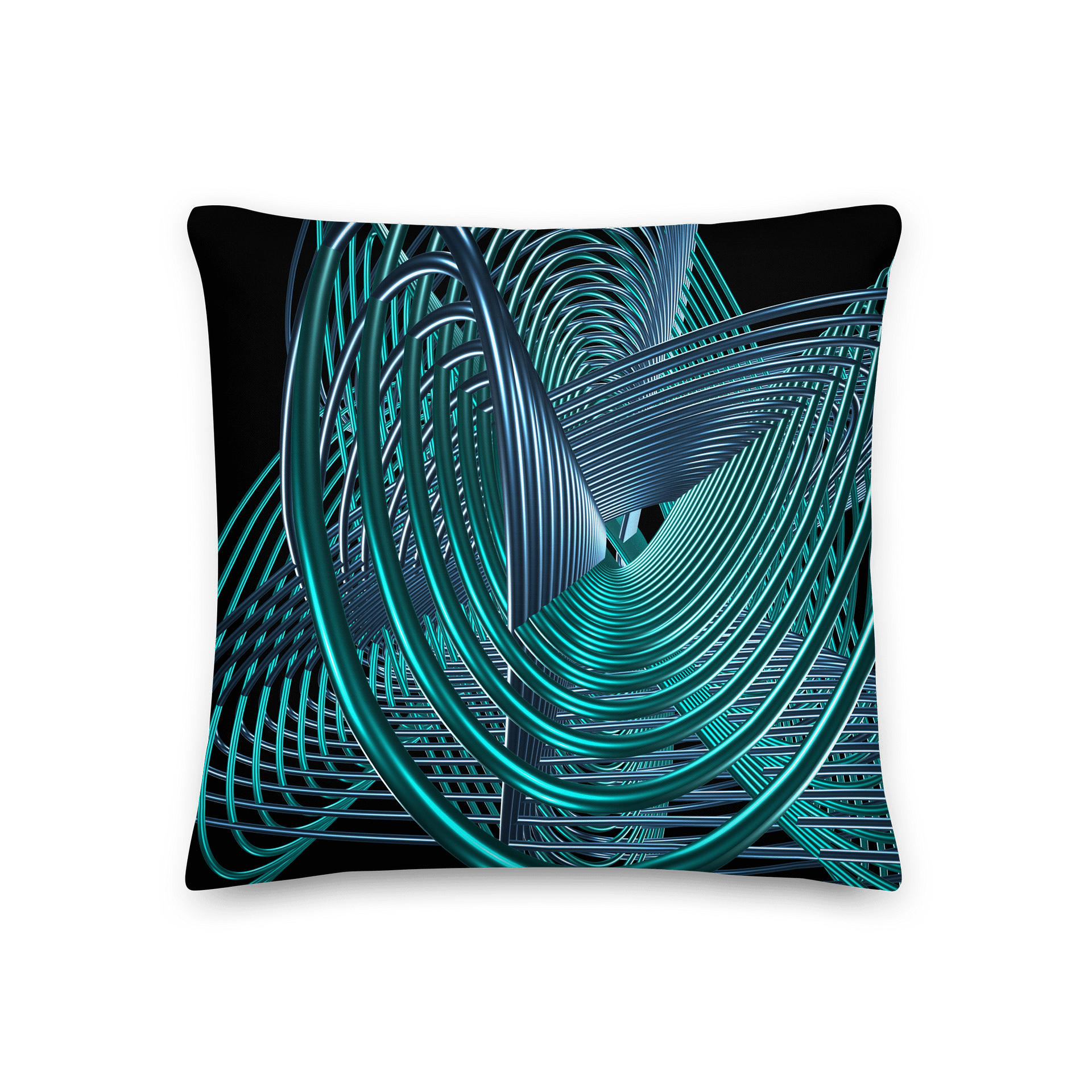 Oscilloscopic Dance 1+2 - Lissajous Figures Mathematical Art Pillow product image (2)