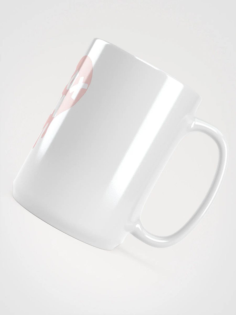 HOT BOX FAM TRANSPARENT PALE PINK HEART LOGO COFFEE MUG product image (4)