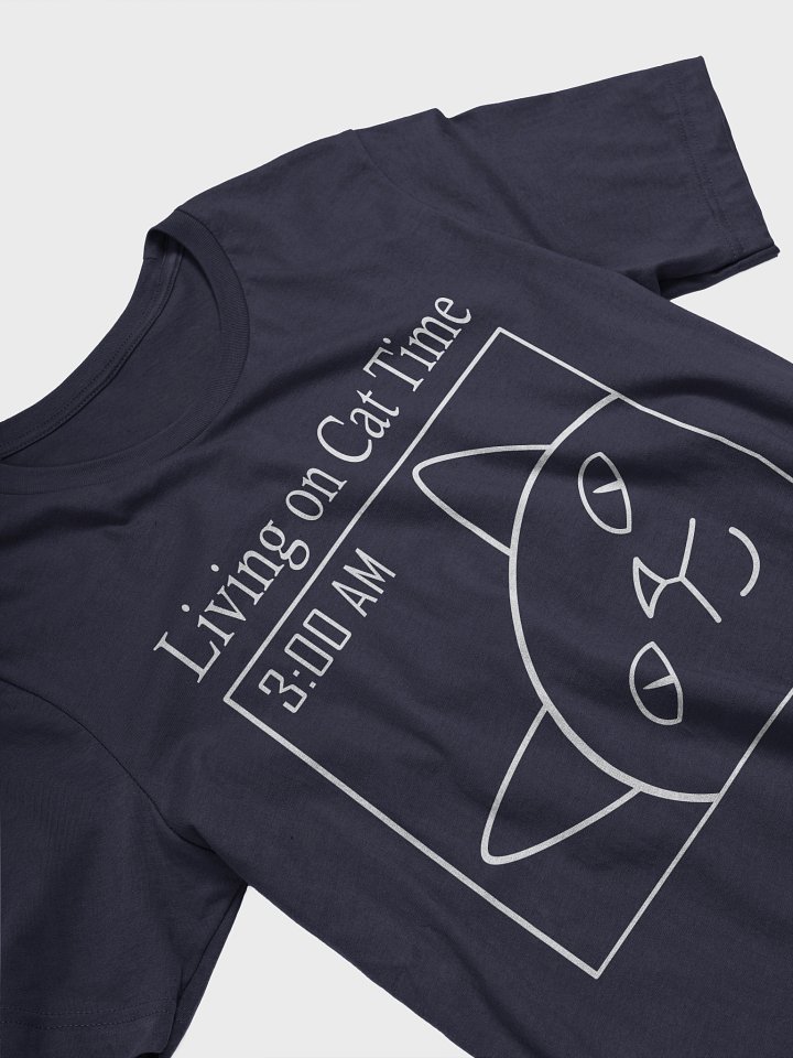 Living on Cat Time (White Print) - Unisex Adult Super Soft Lightweight T-shirt product image (2)