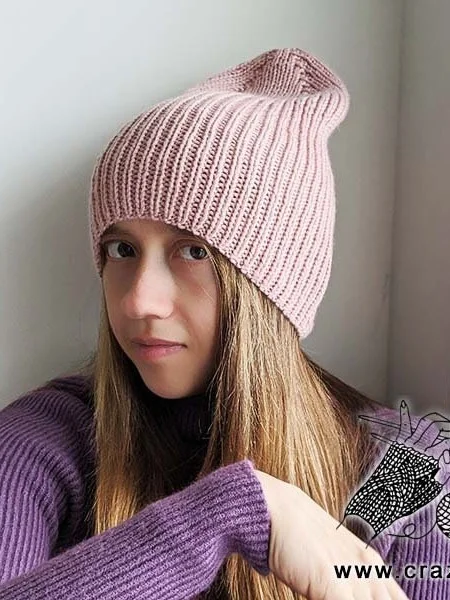 Queen Ribbed Winter Knit Hat Pattern product image (4)