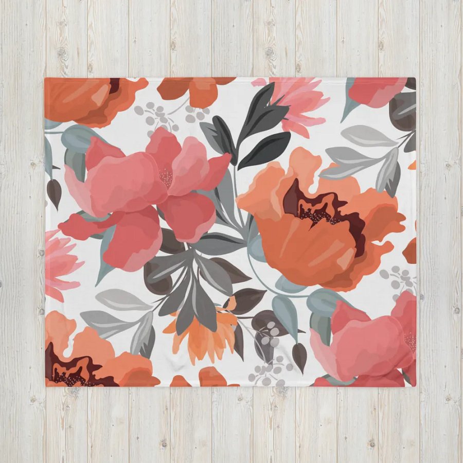 Floral Foliage Fantasy Throw Blanket product image (16)