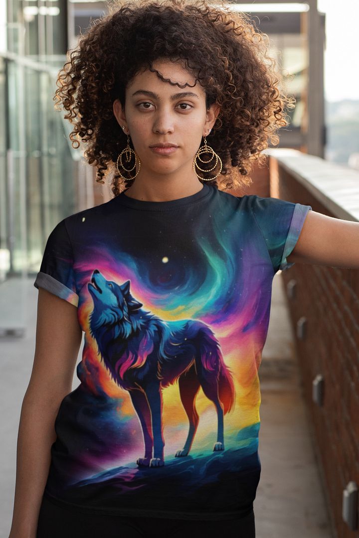 Wolf All Over Print T-shirt product image (1)