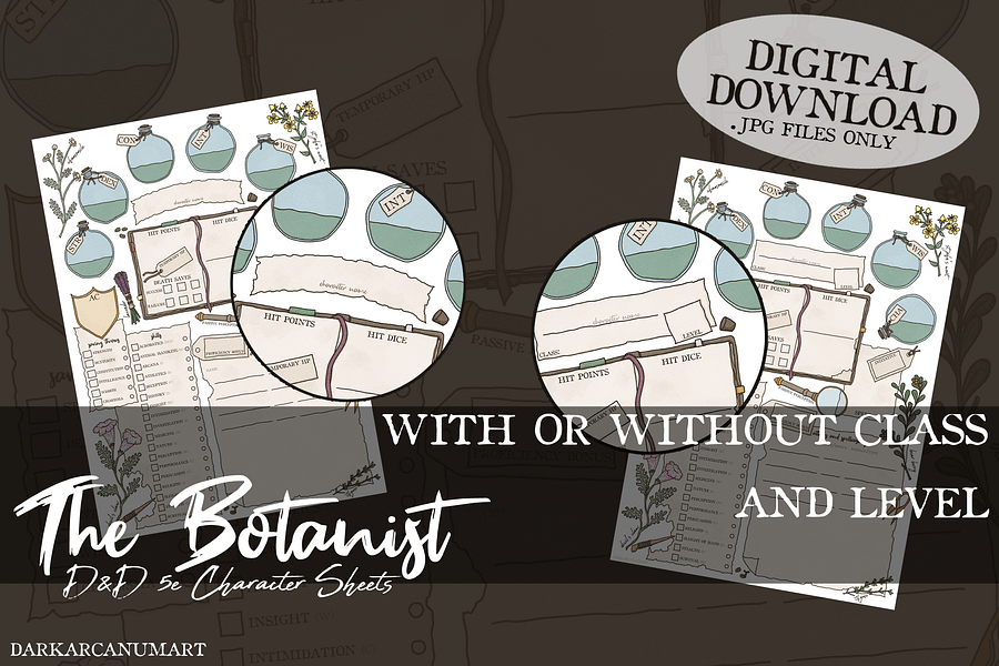 The Botanist - Digital Hand-drawn Character Sheet product image (5)