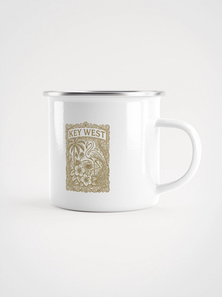 Key West Florida Enamel Mug with Flamingo and Hibiscus product image (2)