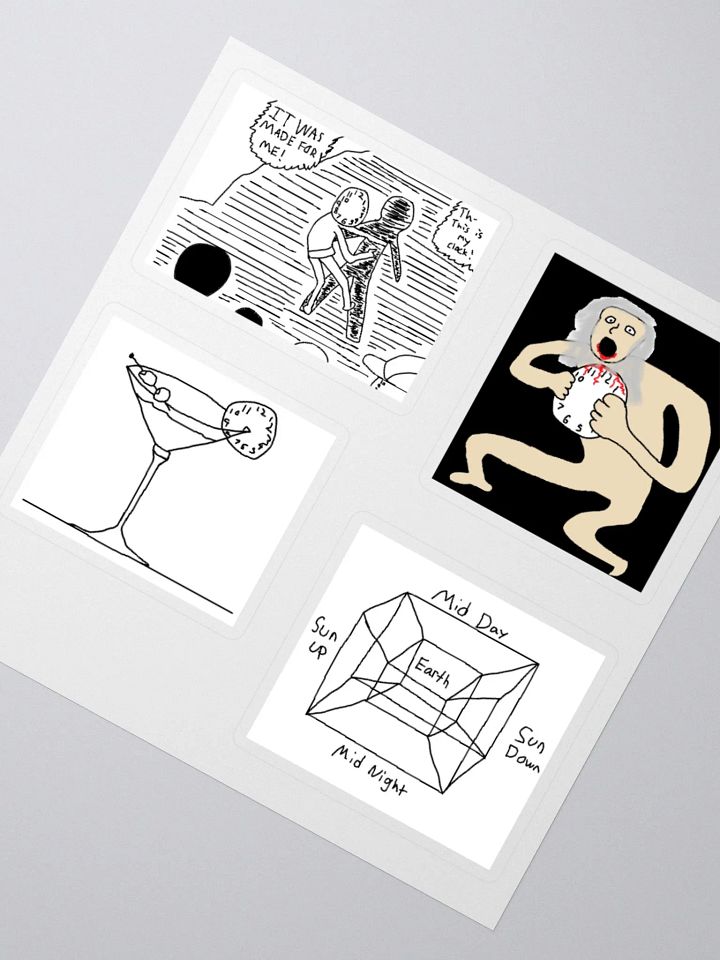 Junji Ito, Saturn, Martini, Tesseract Clock Stickers product image (2)