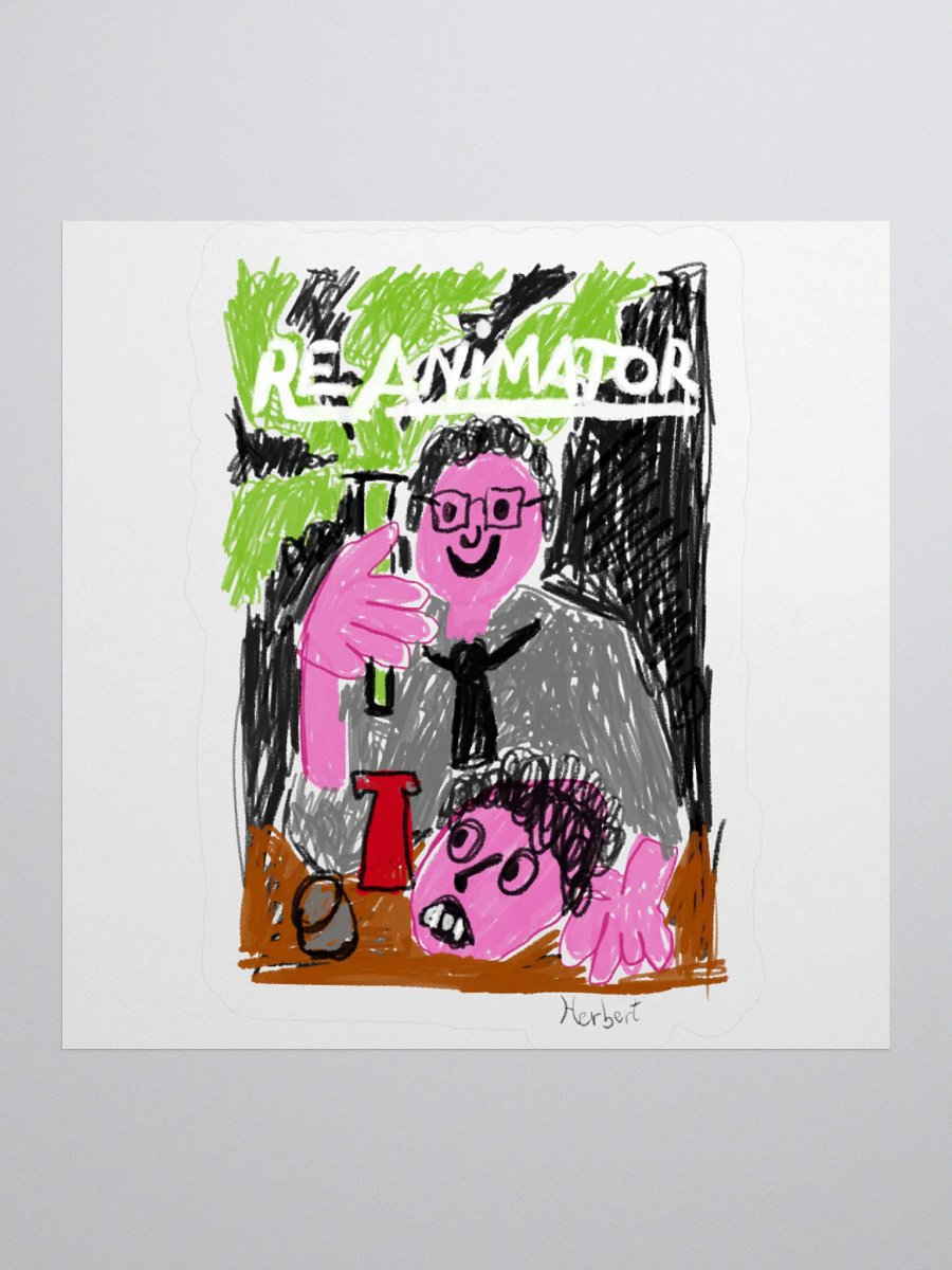 😱 "RE-ANIMATOR" CreepyKids Unisex Horror Inspired Sticker Funny 80's Movie🧪 product image (1)