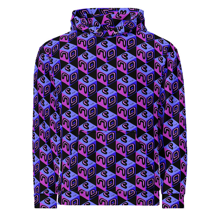 Next Generation Records Recyled Hoodie All Over Print NGR Cube Logo product image (2)