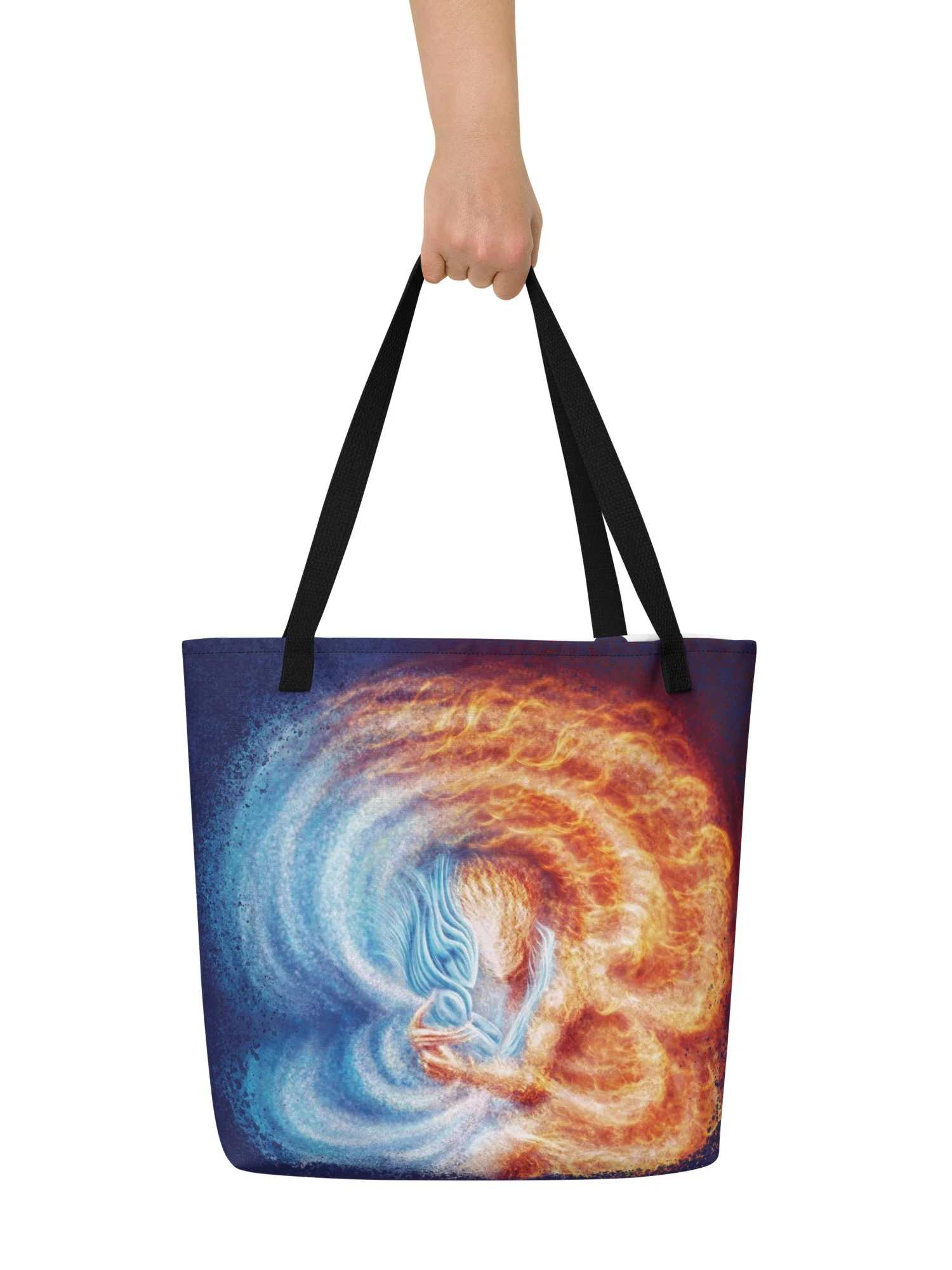 Fire and Ice Embracing All-Over Tote Bag product image (2)