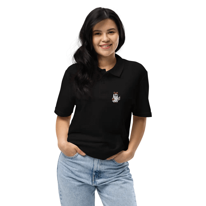 Stylish Ghost Embroidered Relaxed Fit Cotton Polo Shirt product image (2)