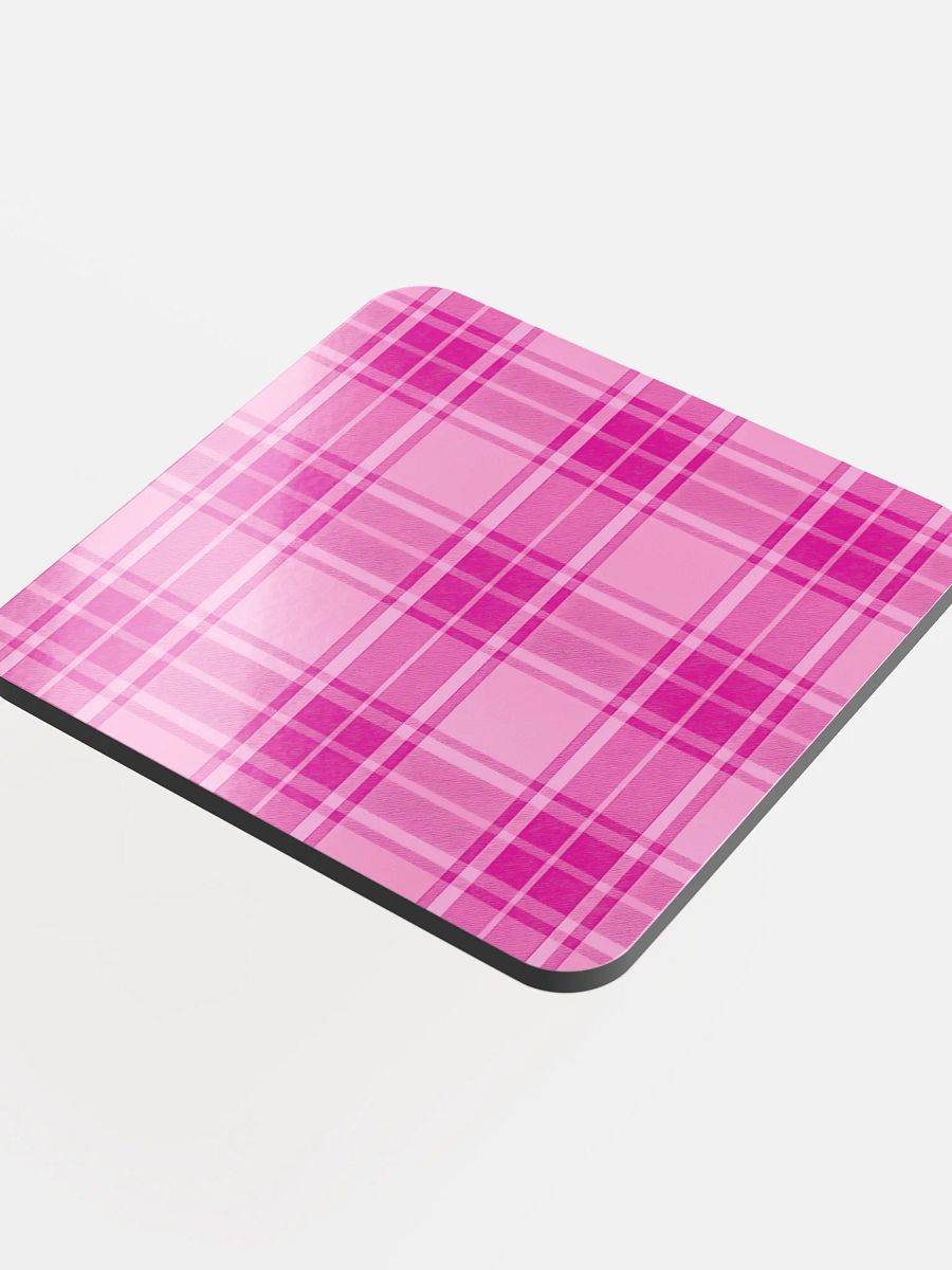 Pink Plaid Cork Coaster product image (4)