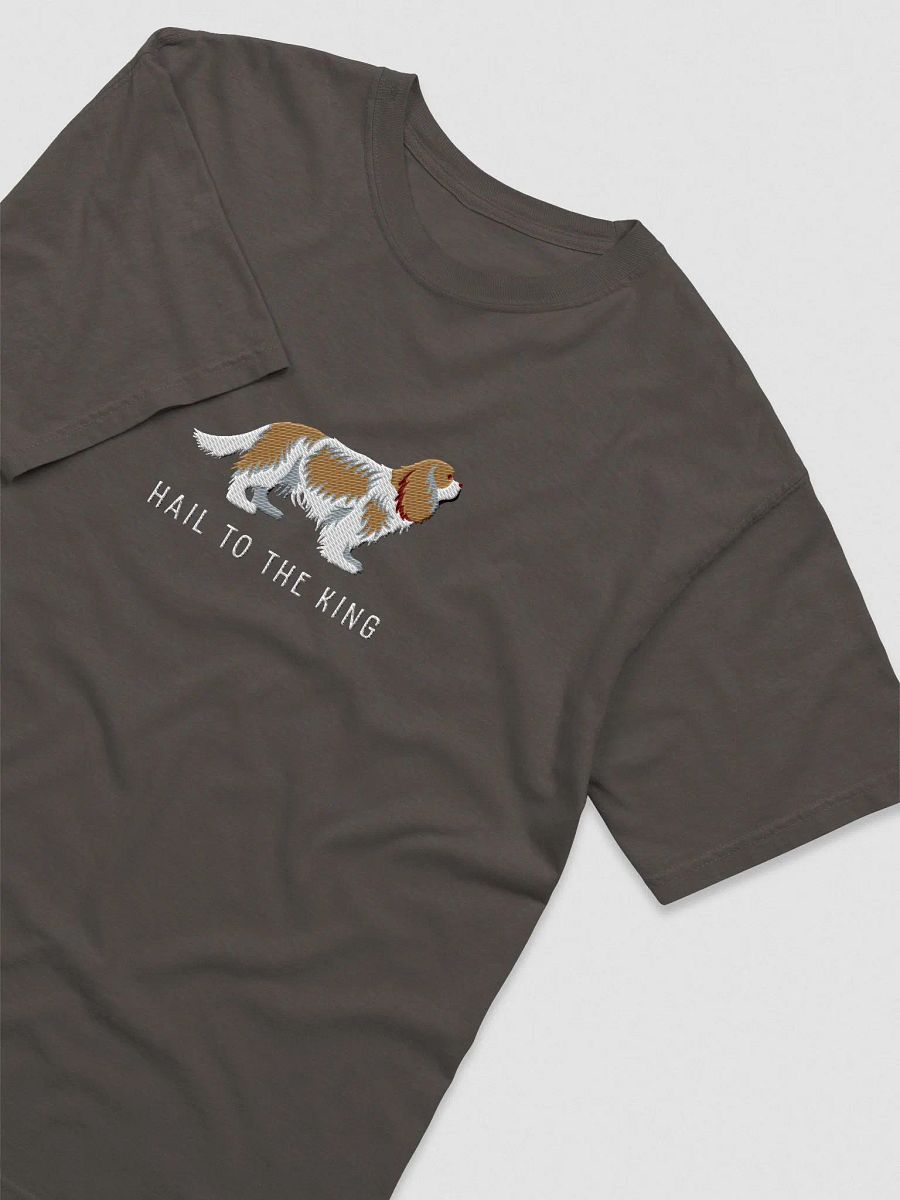 Hail to the King T-Shirt(Embroidered) of a Cavalier King Charles Spaniel(Blenheim) product image (6)