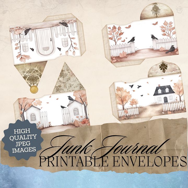 Autumn Crows - Printable Envelopes V4 product image (1)