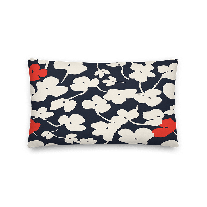 Abstract Cream/Red Poppies All-Over Print Pillow product image (2)